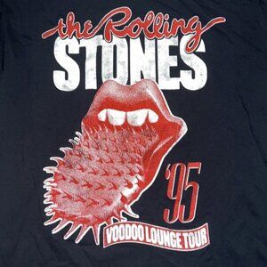 The Rolling Stones VooDoo Lounge Stockholm 1995 Graphic Black T-Shirt Size L
